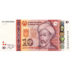 (391) ** PNew (PN24d) Tajikistan - 10 Somoni Year 2021